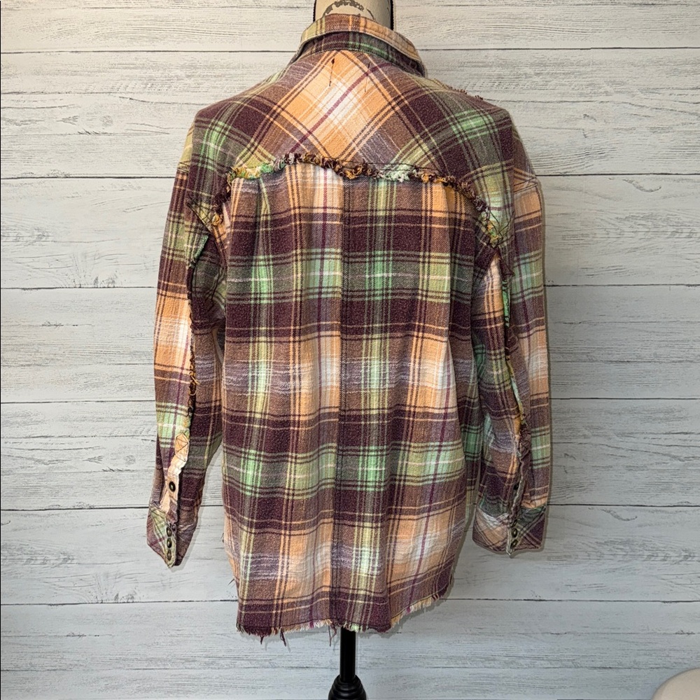 BDG Robbie Plaid Flannel Button-Up Shirt - Picture 6 of 7